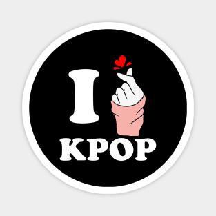 I love kpop finger heart white Magnet